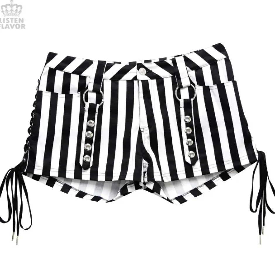 LISTEN FLAVOR Lace-Up Harness Belt Shorts Outlet