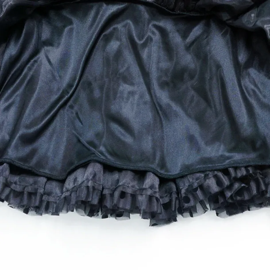 LISTEN FLAVOR Lace-up Tulle Frill Skirt Hot