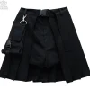 LISTEN FLAVOR Layered Pleated Flap Skirt w/ Shorts and Detachable Pocket New