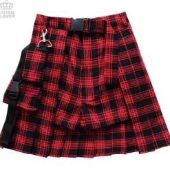 LISTEN FLAVOR Layered Pleated Flap Skirt w/ Shorts and Detachable Pocket New