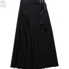 LISTEN FLAVOR Layered Pleated Long Flap Skirt w/ Shorts Discount