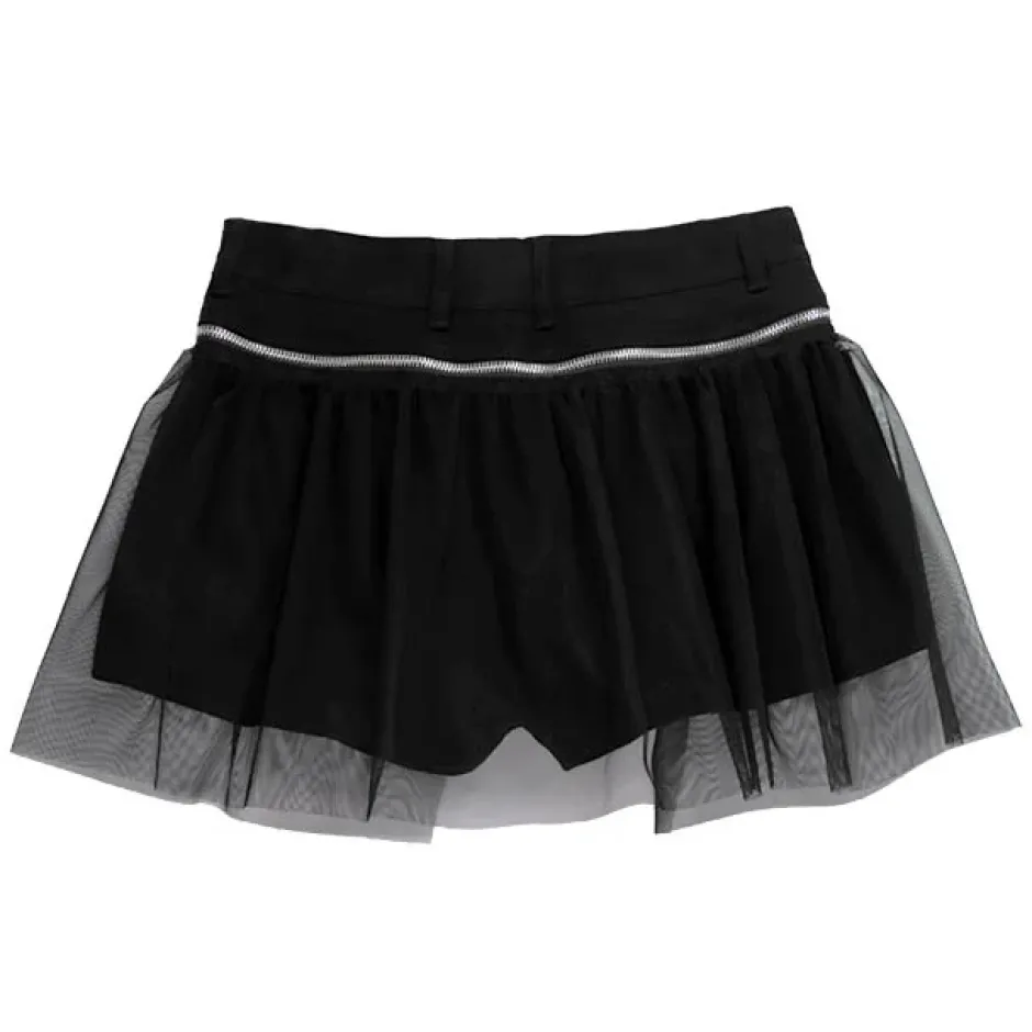 LISTEN FLAVOR Layered Shorts w/ Tulle Clearance