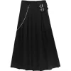 Bottoms>LISTEN FLAVOR Layered-Style Pleated Skirt w/ Chain
