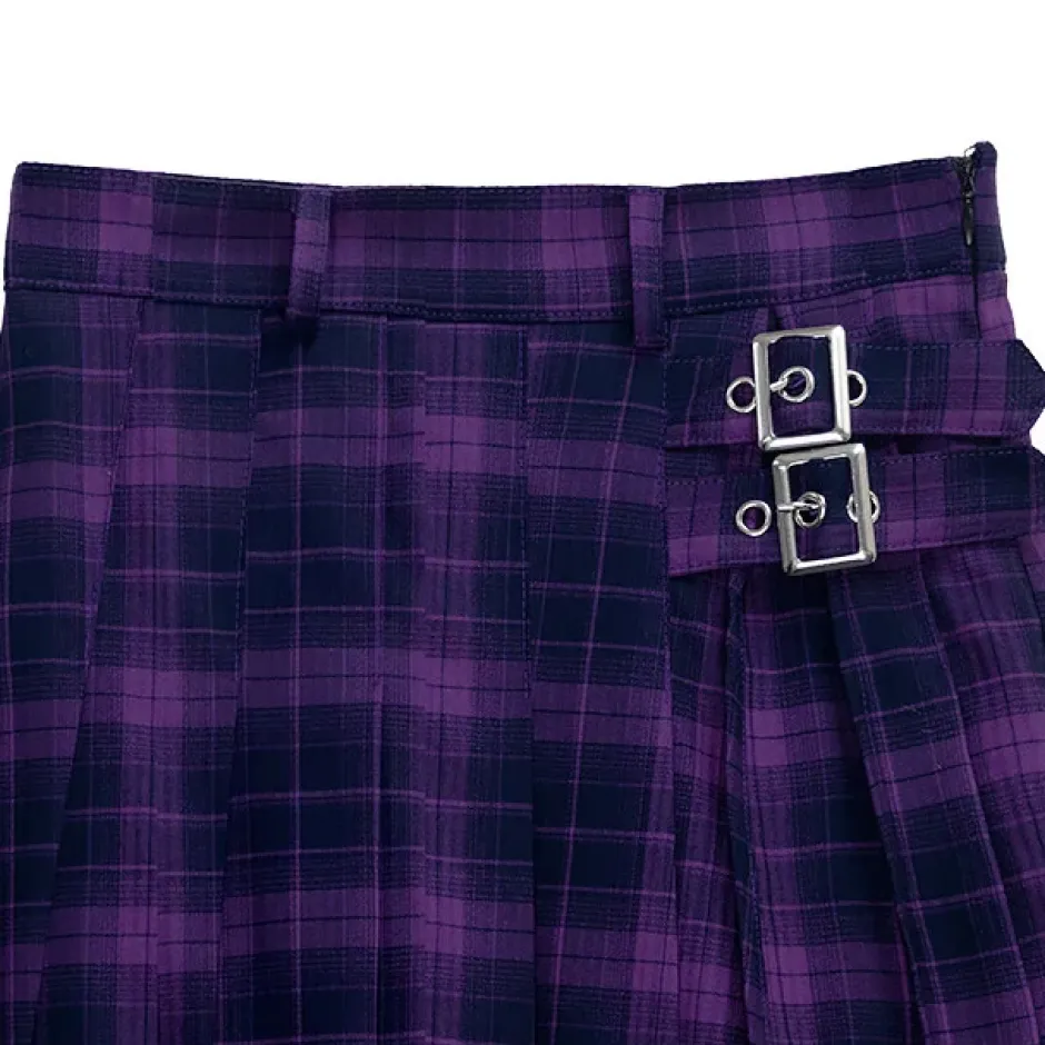 Bottoms>LISTEN FLAVOR Layered-Style Pleated Skirt w/ Chain