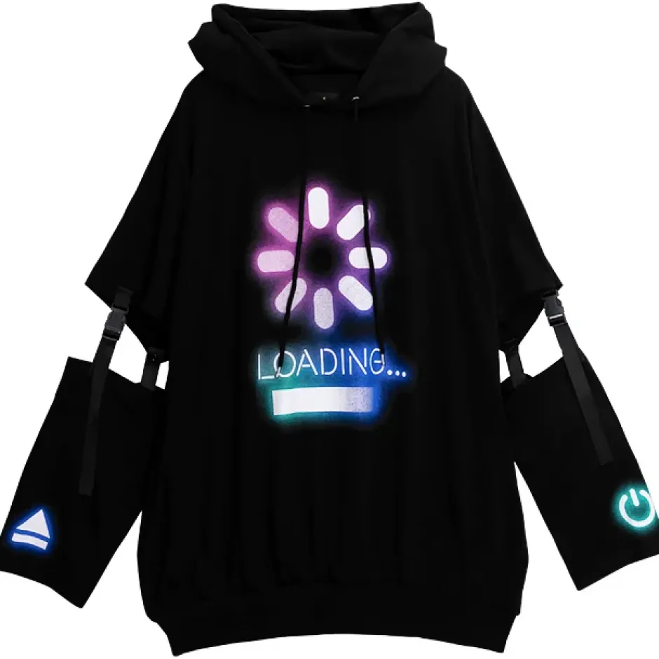 LISTEN FLAVOR LOADING Separate Sleeve Belt Cut Hoodie Outlet