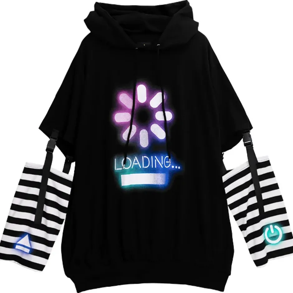 LISTEN FLAVOR LOADING Separate Sleeve Belt Cut Hoodie Outlet