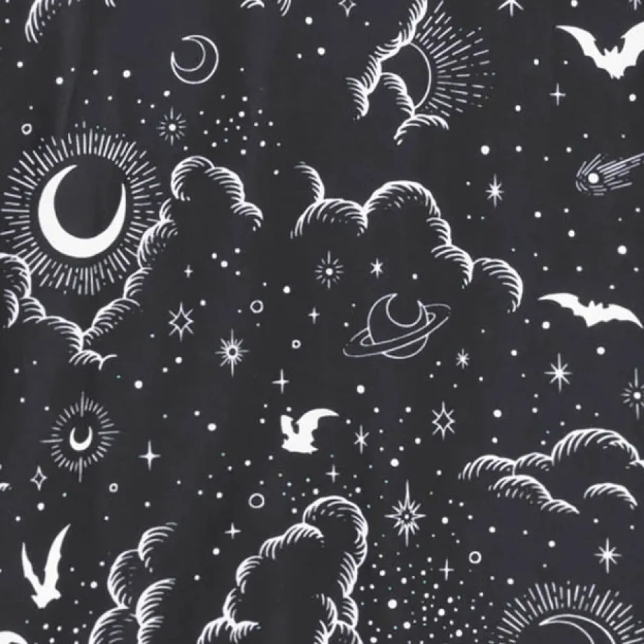 Jackets & Hoodies>LISTEN FLAVOR Magical Night Black Kimono Robe