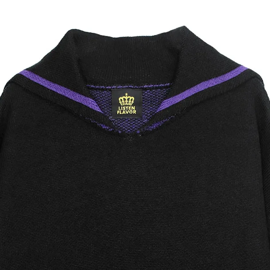 Tops>LISTEN FLAVOR Magic Flame Sailor Knit