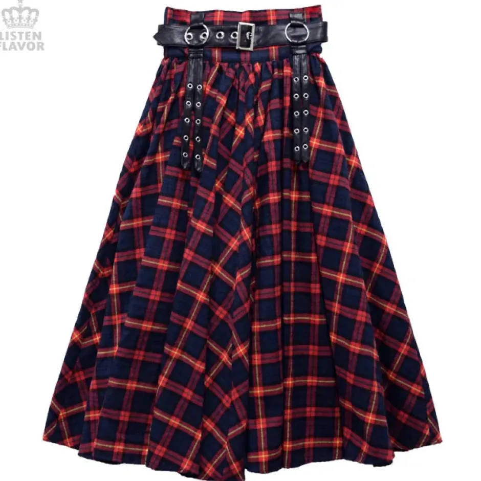 LISTEN FLAVOR Maxi Skirt w/ Harness Belt Discount