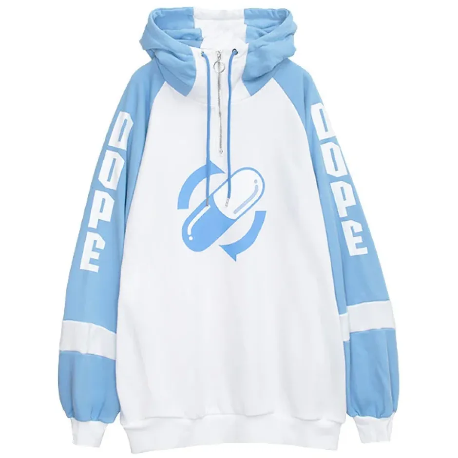 LISTEN FLAVOR Medication Dope Half Zip Hoodie Clearance