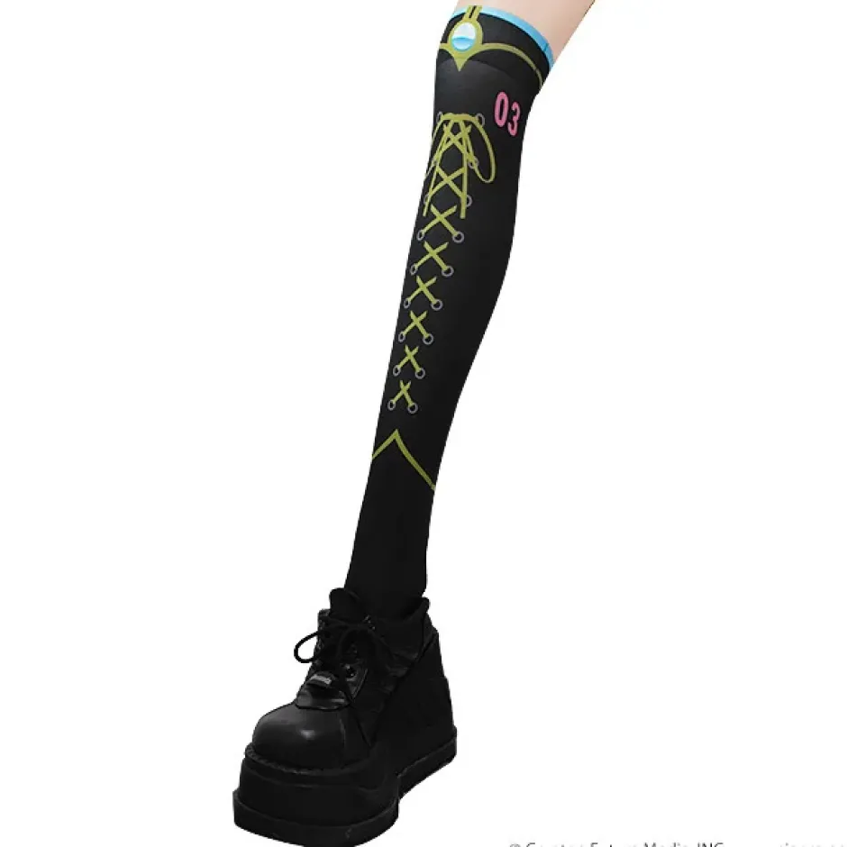 Footwear>LISTEN FLAVOR Megurine Luka Knee-High Socks Black