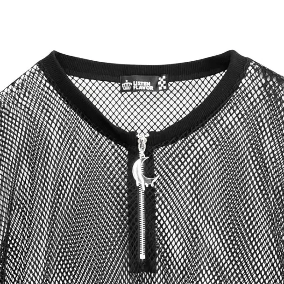 Jackets & Hoodies>LISTEN FLAVOR Melty Moon Mesh Pullover