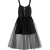 LISTEN FLAVOR Melty Moon Zip Tulle Jumper Skirt New