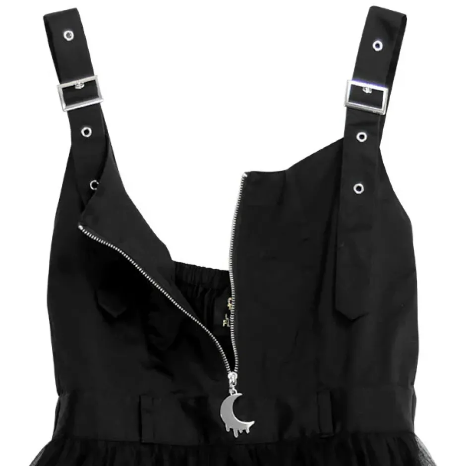 LISTEN FLAVOR Melty Moon Zip Tulle Jumper Skirt New