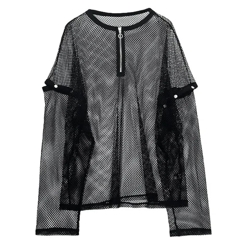 LISTEN FLAVOR Mesh 2-Way Pullover Hot