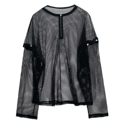 LISTEN FLAVOR Mesh 2-Way Pullover Hot