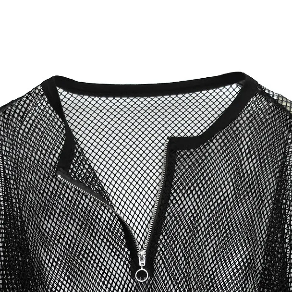 LISTEN FLAVOR Mesh 2-Way Pullover Hot