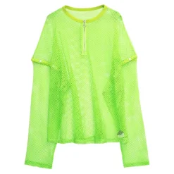 LISTEN FLAVOR Mesh 2-Way Pullover Hot