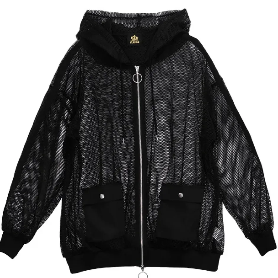 LISTEN FLAVOR Mesh Zip Hoodie Hot