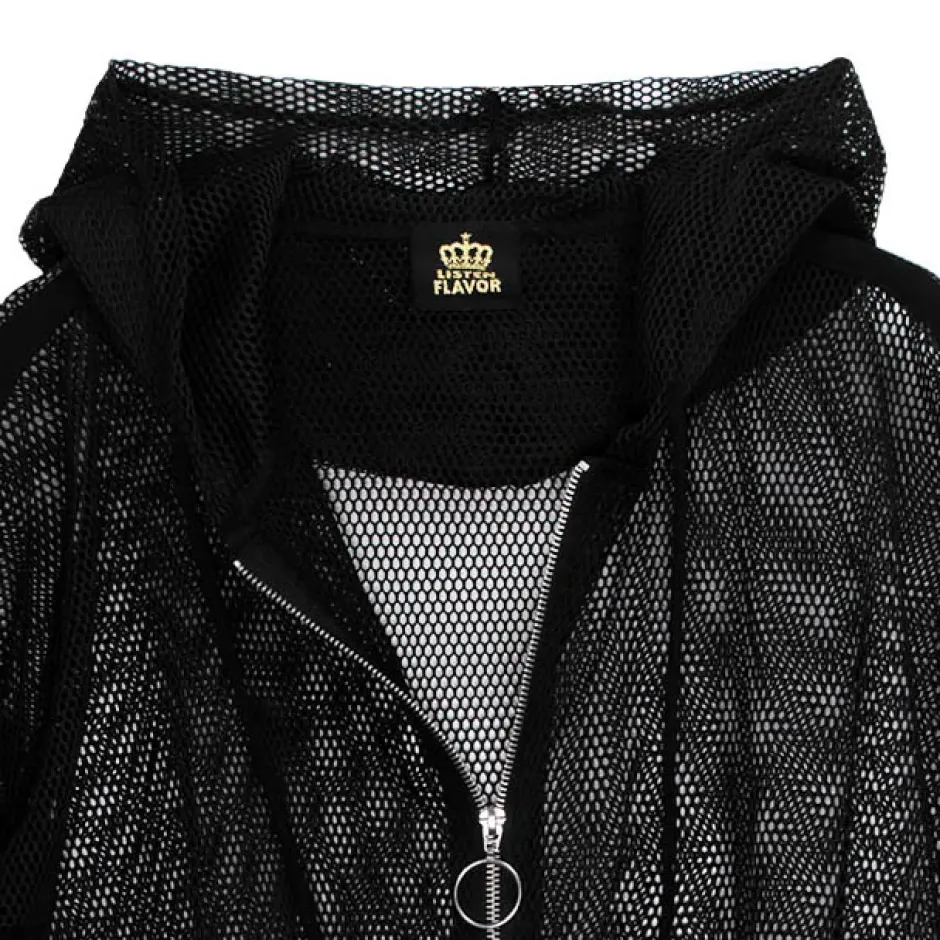 LISTEN FLAVOR Mesh Zip Hoodie Hot
