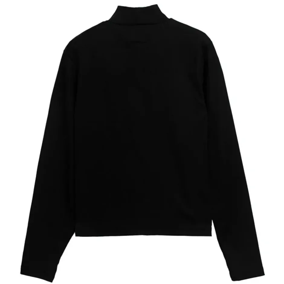 LISTEN FLAVOR Metal Sick Ribbed Tops Black Discount