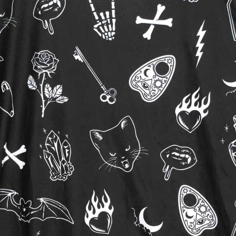 Tops>LISTEN FLAVOR Midnight Ritual Full Graphic Big T-Shirt