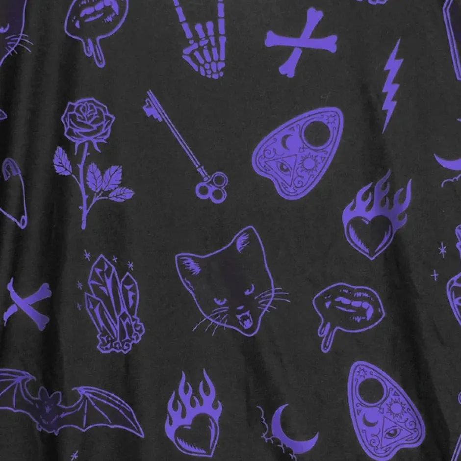 Tops>LISTEN FLAVOR Midnight Ritual Full Graphic Big T-Shirt