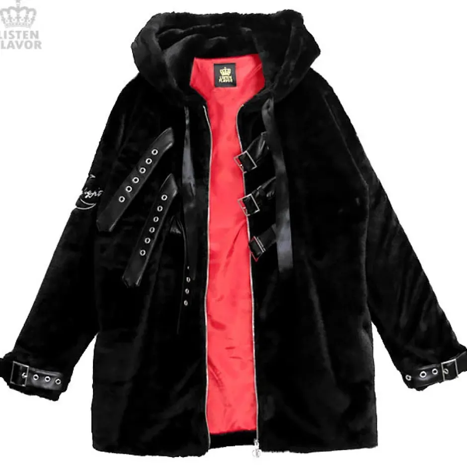 LISTEN FLAVOR Moonlight Faux Fur Blouson w/ Belt Clearance