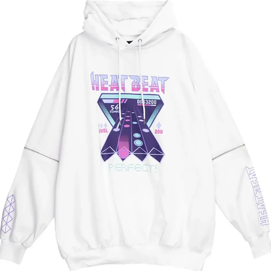 LISTEN FLAVOR Music Game Zip Sleeve 2-Way Hoodie Discount