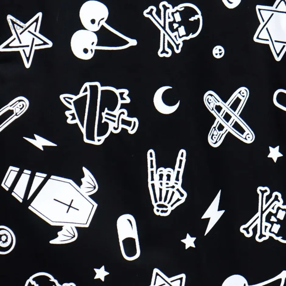 Bottoms>LISTEN FLAVOR Mysterious Pattern Zippered Skirt
