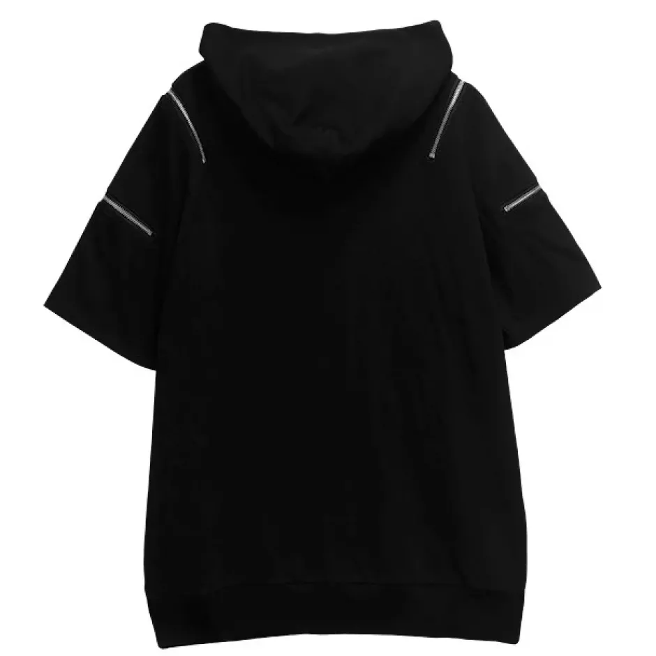 Jackets & Hoodies>LISTEN FLAVOR Mystery Cat Zip Design Hoodie