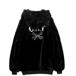 LISTEN FLAVOR Nekomimi Skull Cat Fur Blouson Online