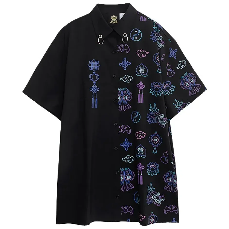 Tops>LISTEN FLAVOR Neon China Shirt