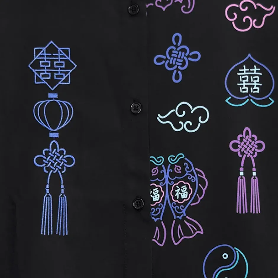 Tops>LISTEN FLAVOR Neon China Shirt