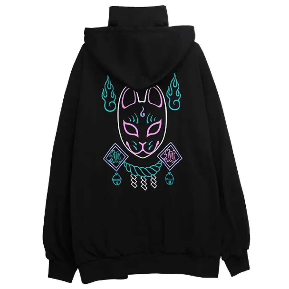LISTEN FLAVOR Okitsune Sama Zip Hoodie Outlet