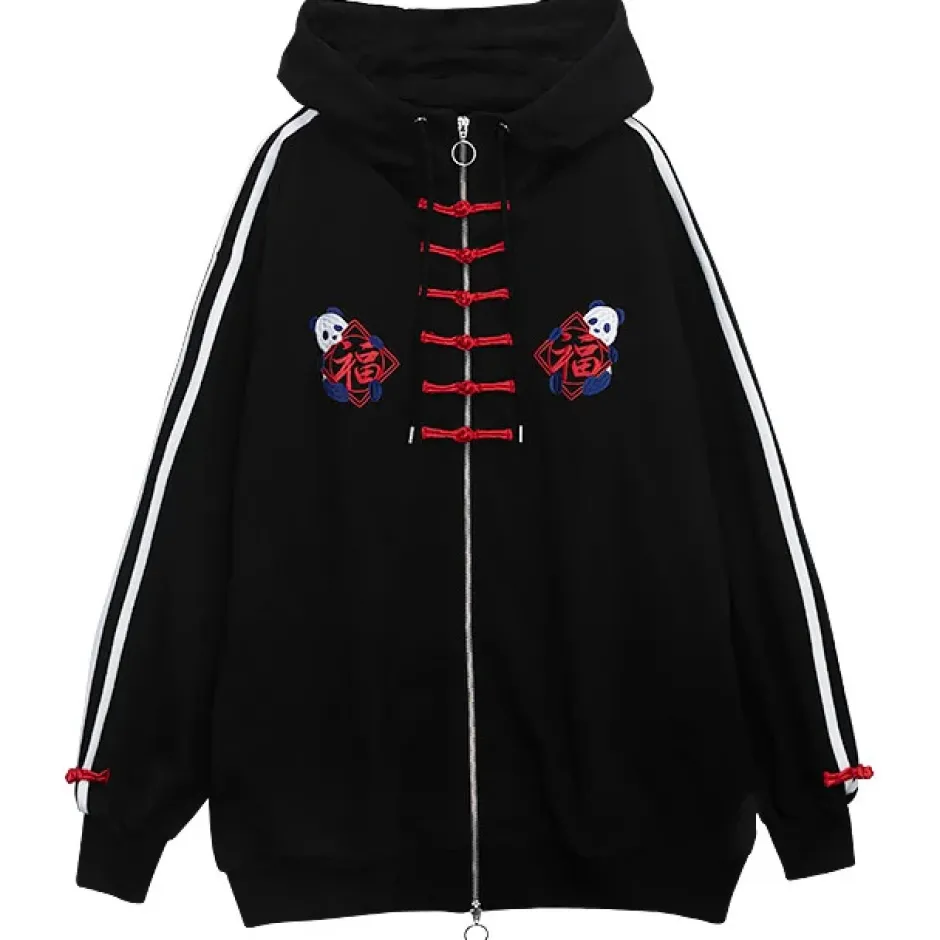 LISTEN FLAVOR Panda China Zip Hoodie Online