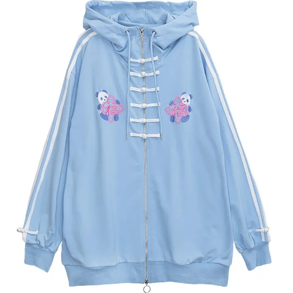 LISTEN FLAVOR Panda China Zip Hoodie Online