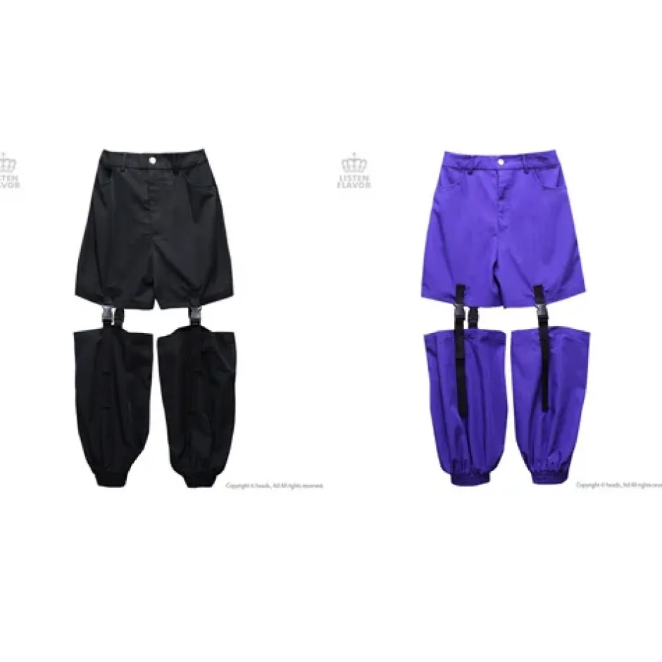 LISTEN FLAVOR Plastic Buckle Hollowed Out Detachable Pants Best