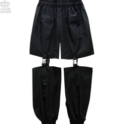 LISTEN FLAVOR Plastic Buckle Hollowed Out Detachable Pants Best