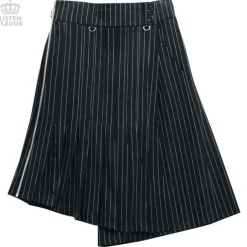 LISTEN FLAVOR Pleated Asymmetrical Gaucho Pants w/ Flap New