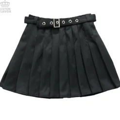 LISTEN FLAVOR Pleated Skirt w/ Belt Online