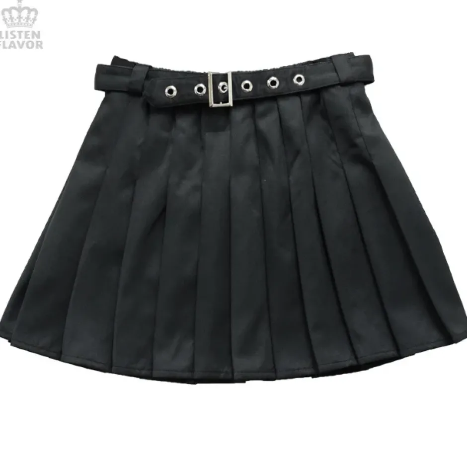LISTEN FLAVOR Pleated Skirt w/ Belt Online