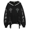 Tops>LISTEN FLAVOR Prayer Lace-Up Sailor Top