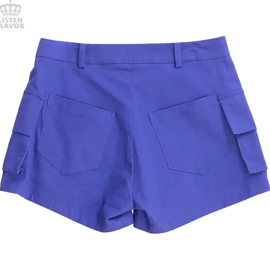 Bottoms>LISTEN FLAVOR Purple Cargo Shorts