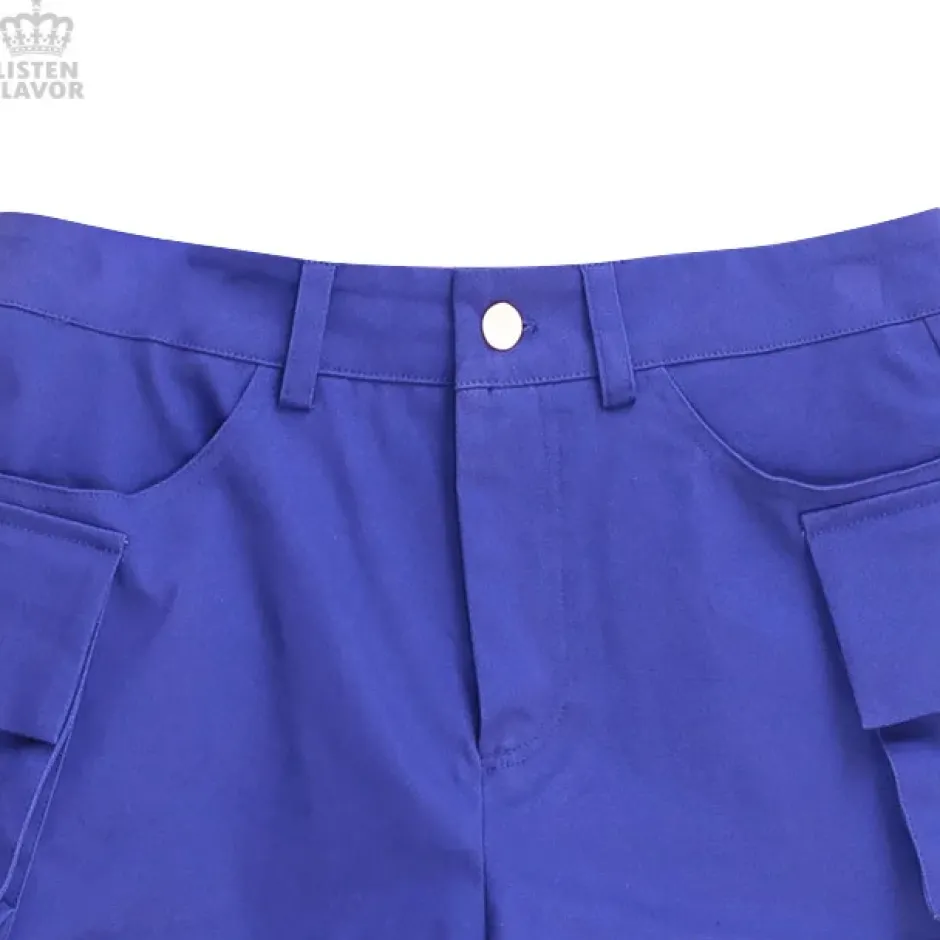 Bottoms>LISTEN FLAVOR Purple Cargo Shorts