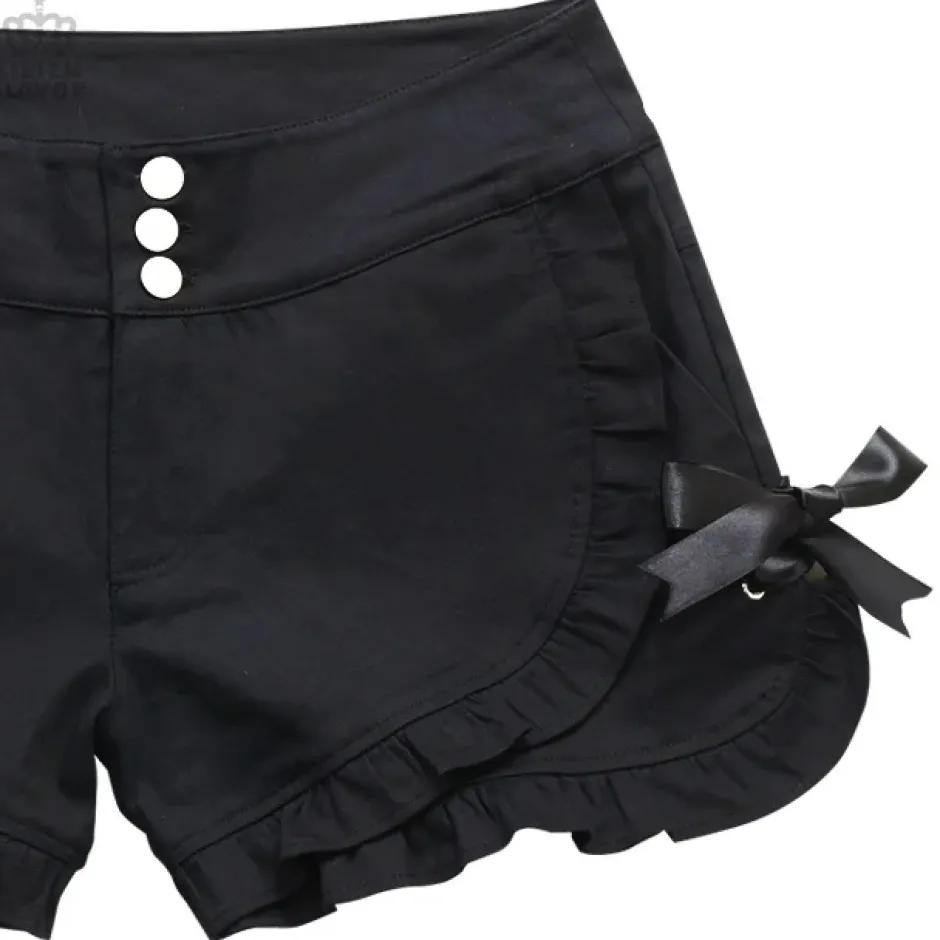 LISTEN FLAVOR Ribbon Frill Shorts Discount
