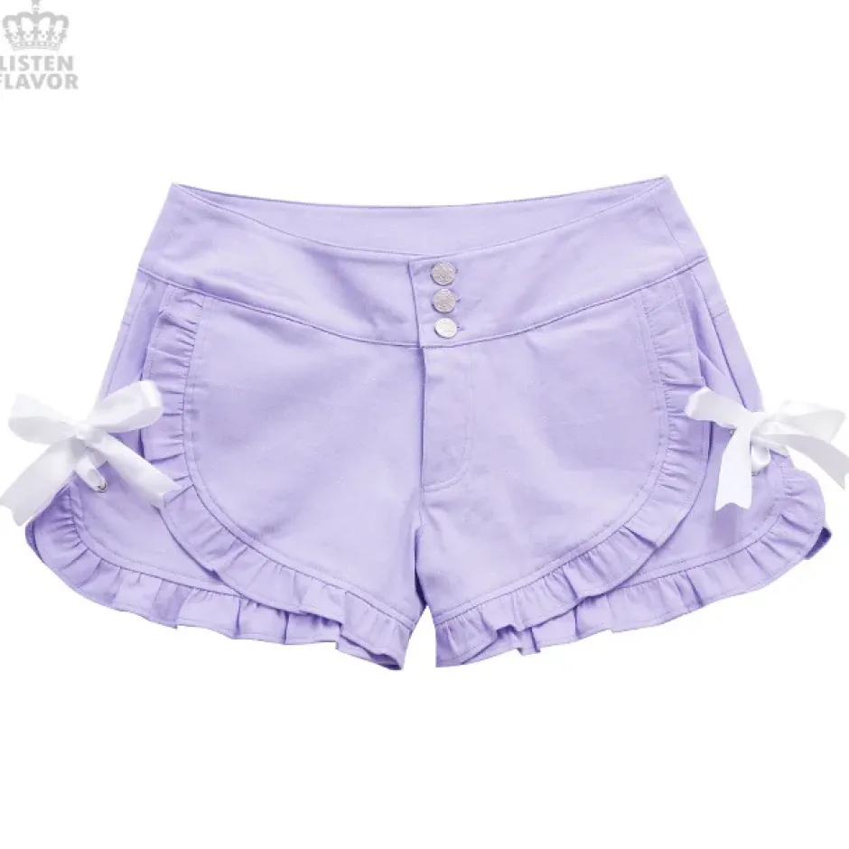LISTEN FLAVOR Ribbon Frill Shorts Discount