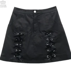 Bottoms>LISTEN FLAVOR Ribbon Trapezoid Skirt