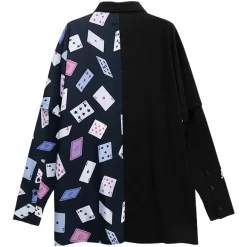 LISTEN FLAVOR Rose & Playing Cards 2-Way Shirt Online