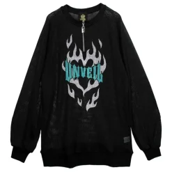 Jackets & Hoodies>LISTEN FLAVOR See-Through Mesh Pullover